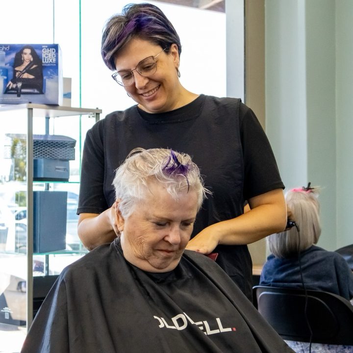 Stylist with client