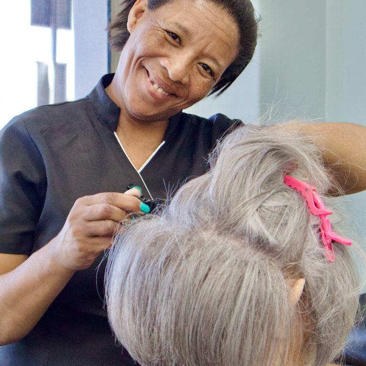 Updo styling